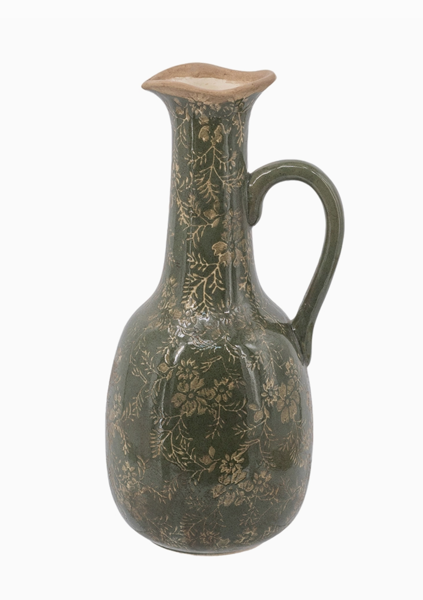 Hunter Green Ceramic Pitcher Vase
