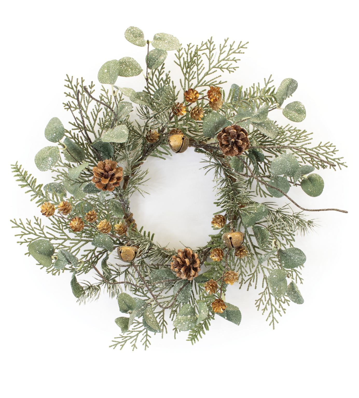18" Glitzy Pine + Eucalyptus Candle Ring