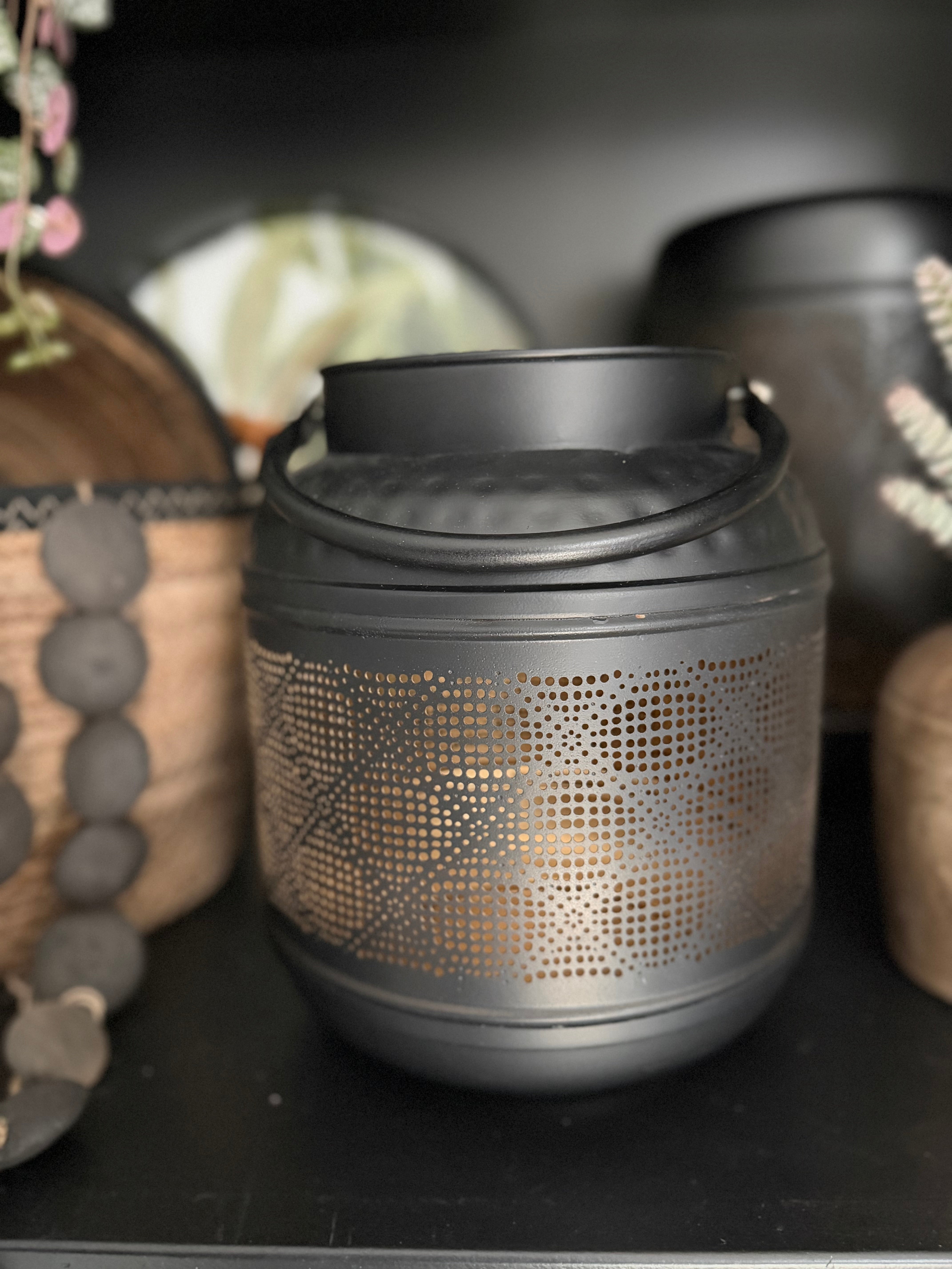 9.25" Iron Mosaic Lantern