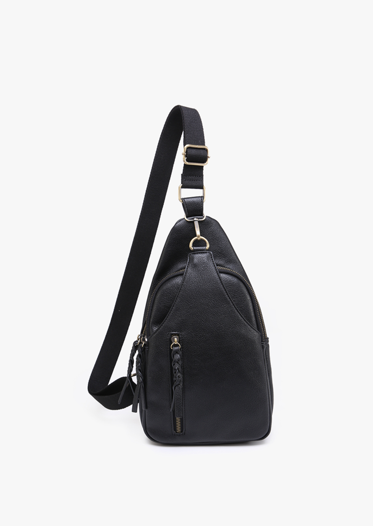 Nikki Faux Suede Sling Bag - Black