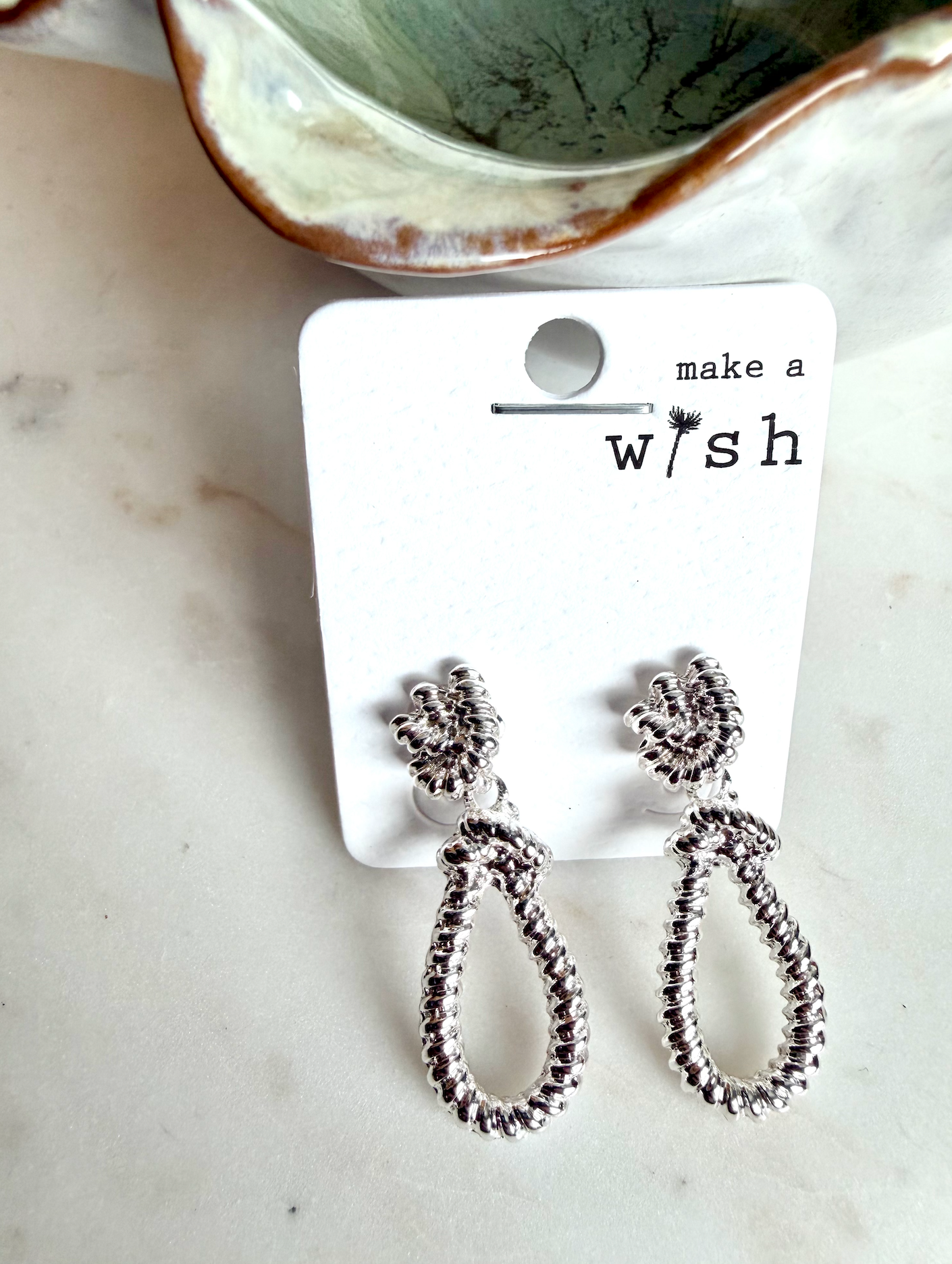 Silver Knot Teardrop Earring
