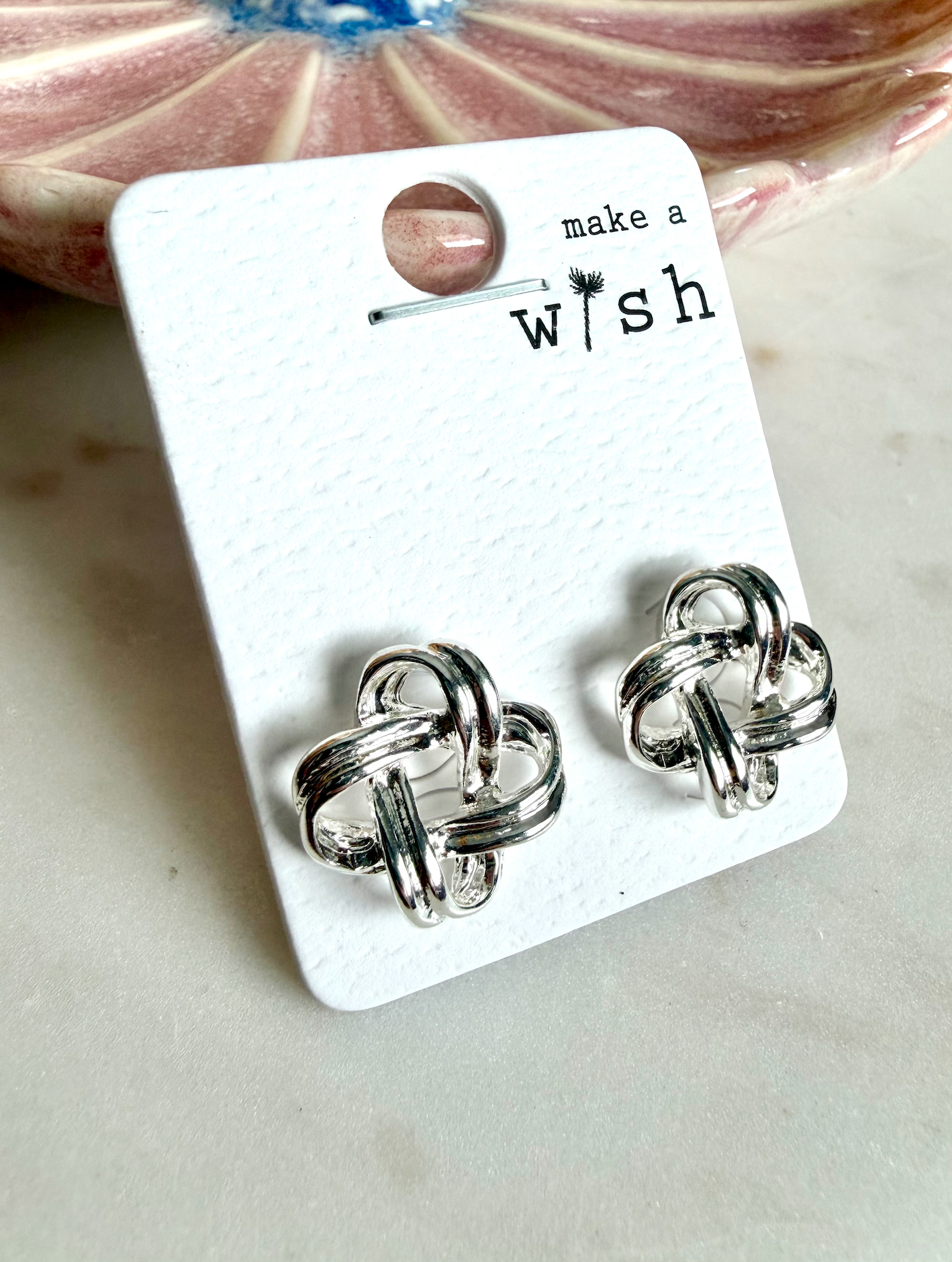 Silver Knot Stud Earring