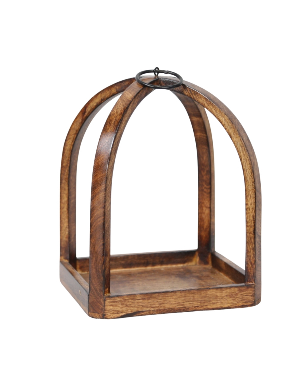 Dark Wood Rectangular Lantern