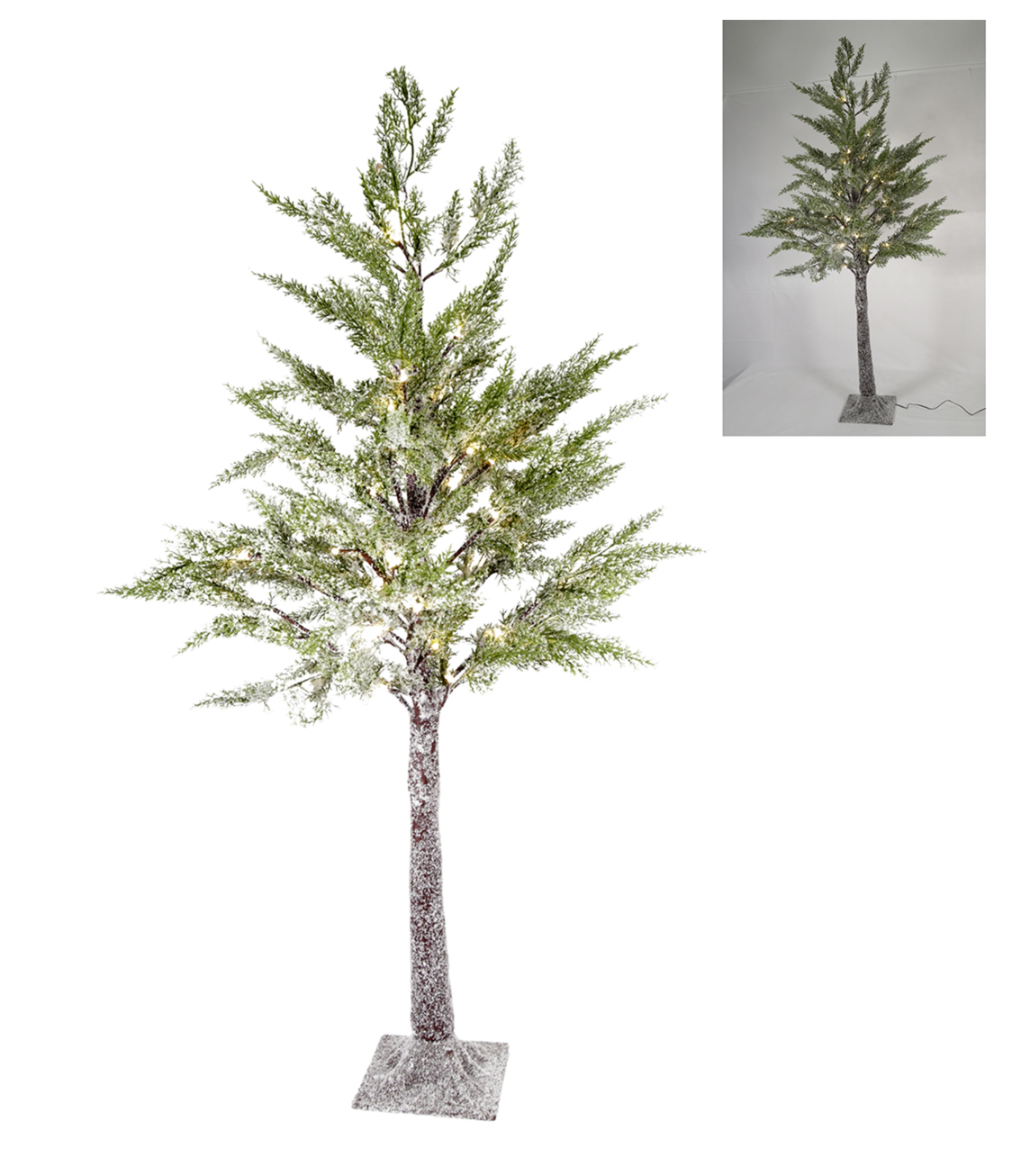 48" Lighted Snowy Pine Tree