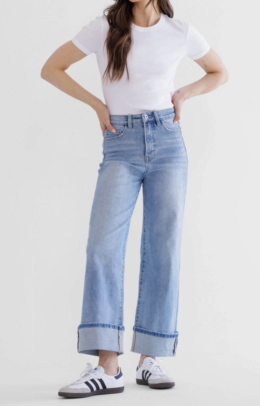 Mica High Rise Cuffed Wide Leg