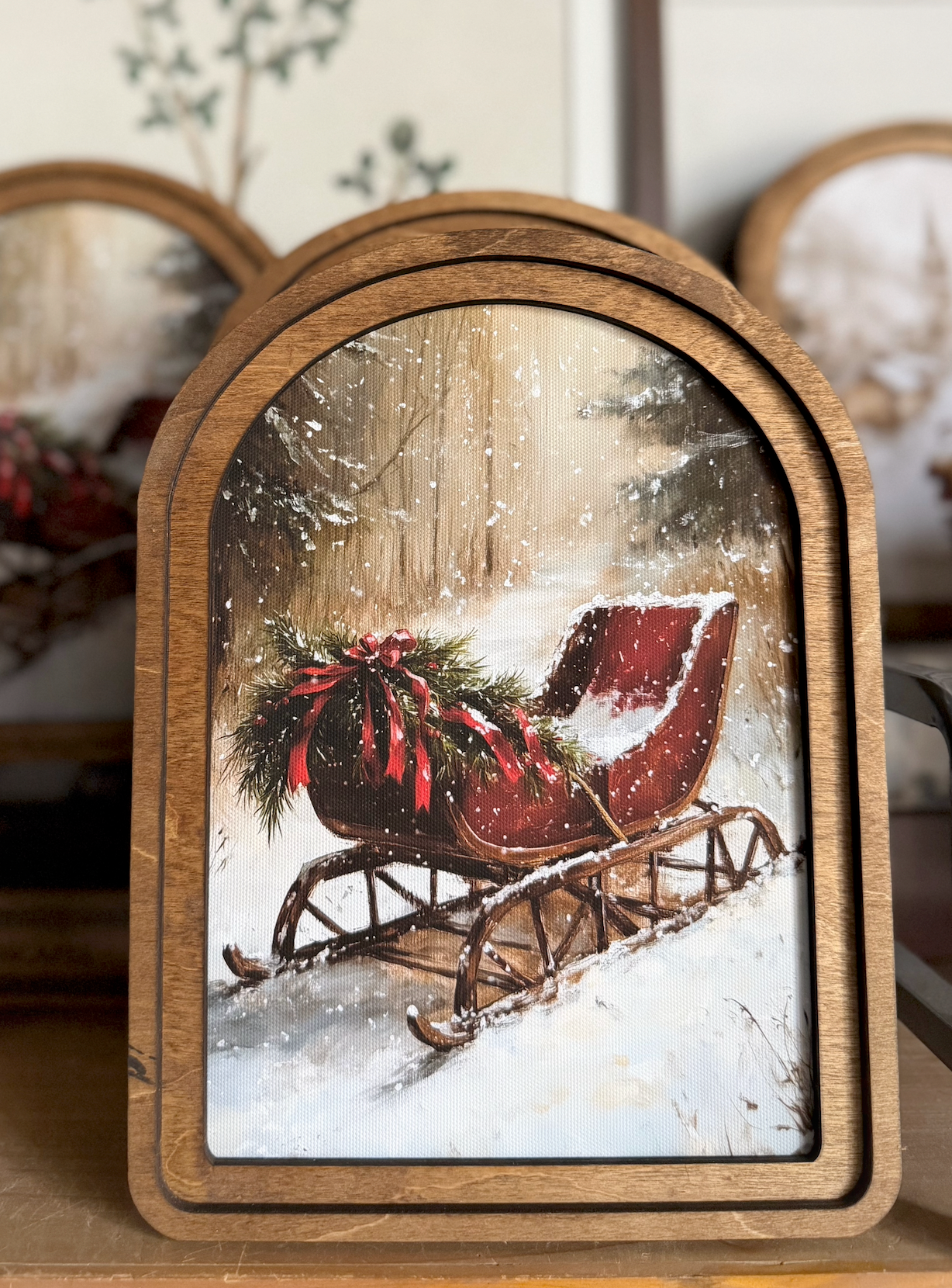 11" Vintage Sleigh Print