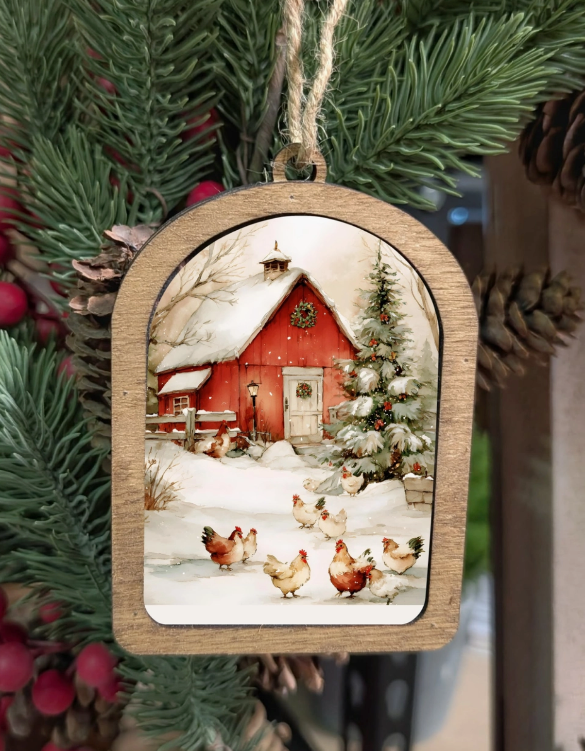 Christmas Chickens Ornament