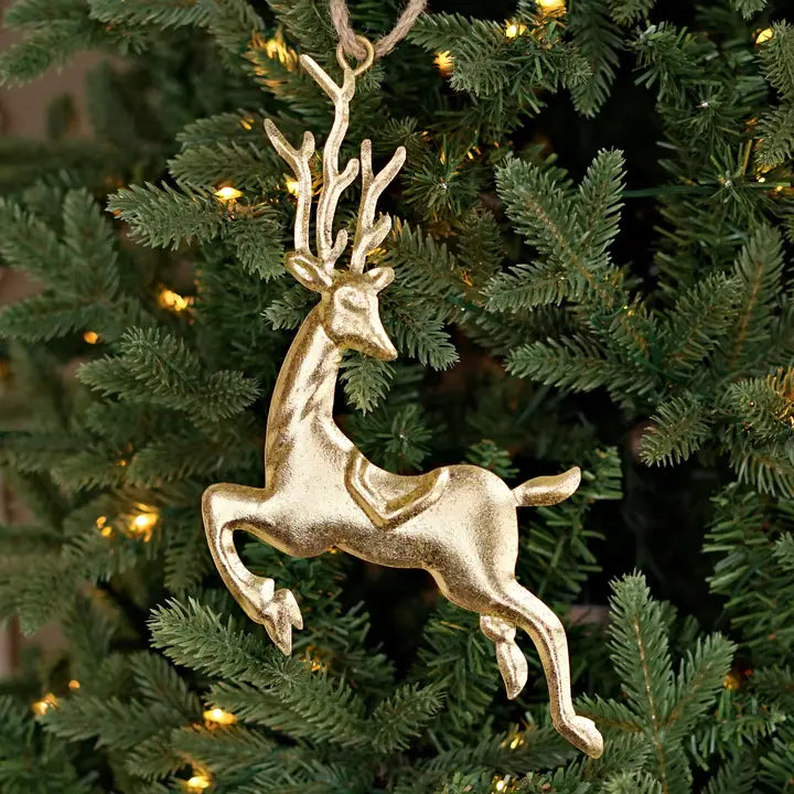 Gold Reindeer Ornament