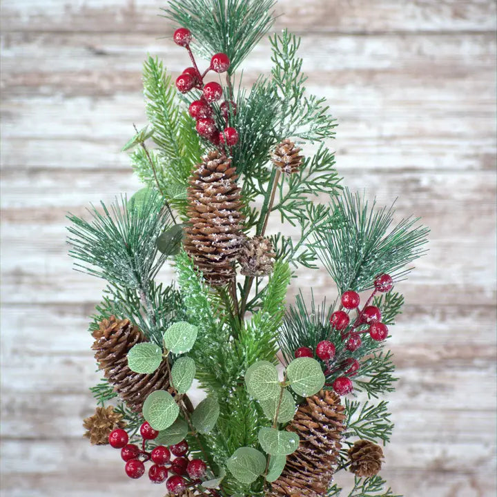 Red Icy Berry & Pine Pick