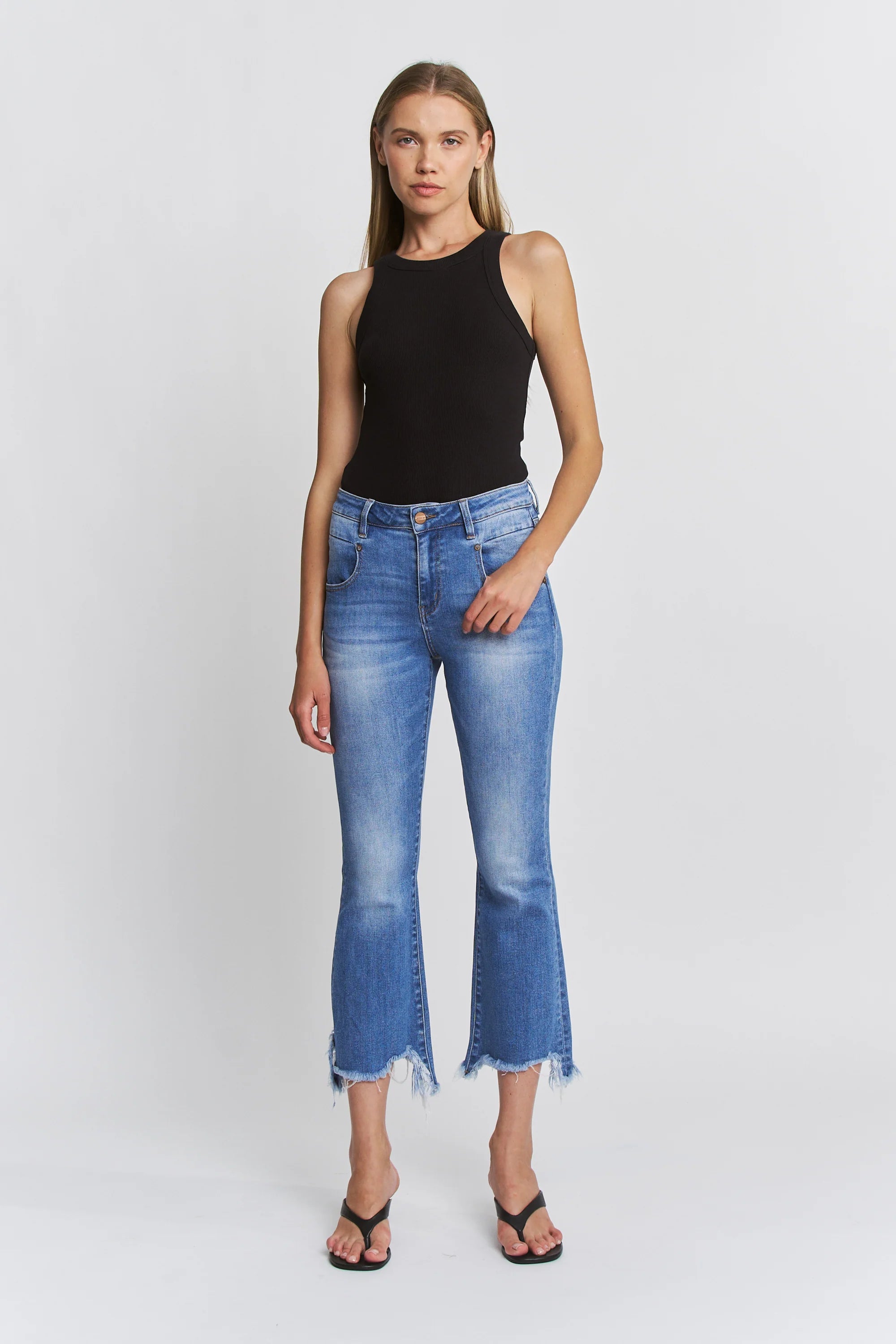 Mica High Rise Crop Flare
