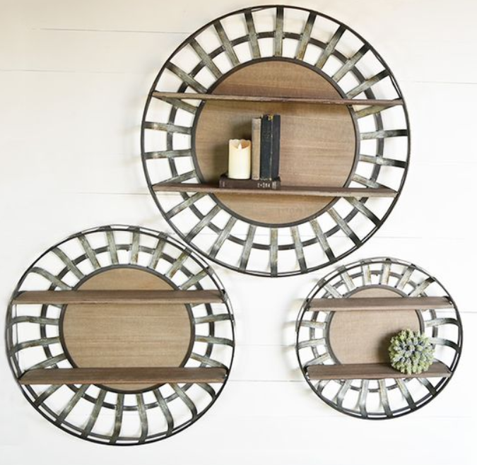 Black Round Wall Shelves