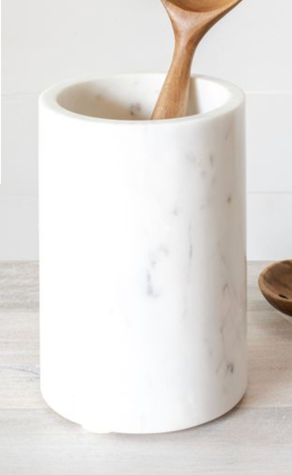 7' White Marble Utensil Holder