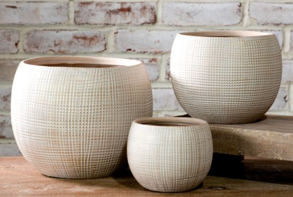 Round Check Design Planters