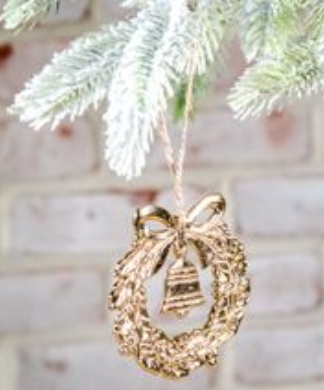 3.5w Gold Wreath Ornament