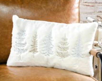 12x20 Gd & Sl Evergreen Fur Pillow