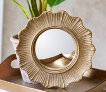 6.7 Rd. Deco Edge Gold Mirror