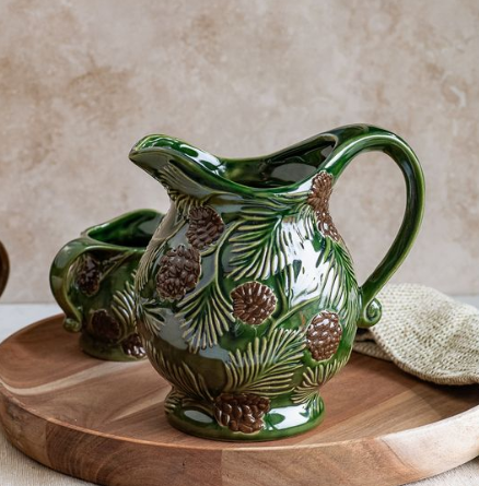 8.5" Evergreen Holiday Pitcher