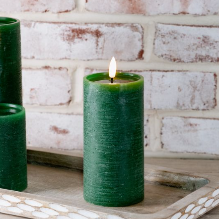 6" Green Led Pillar Candle