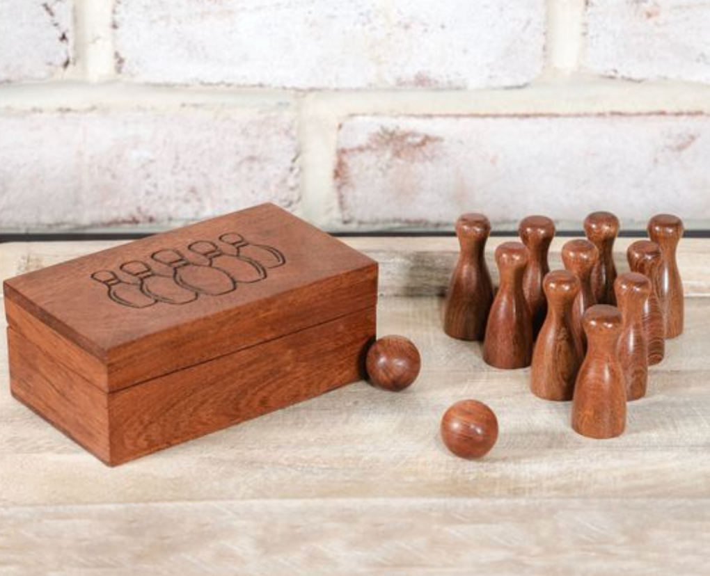 5 Acacia Wood Bowling Game