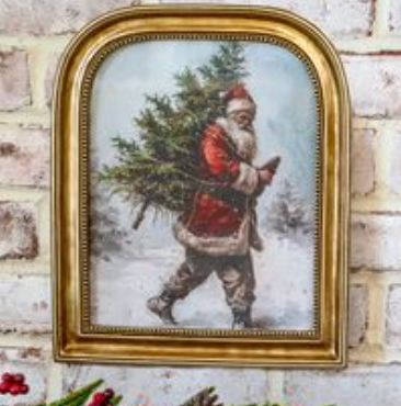 12" Antique Gold Santa Tree Frame