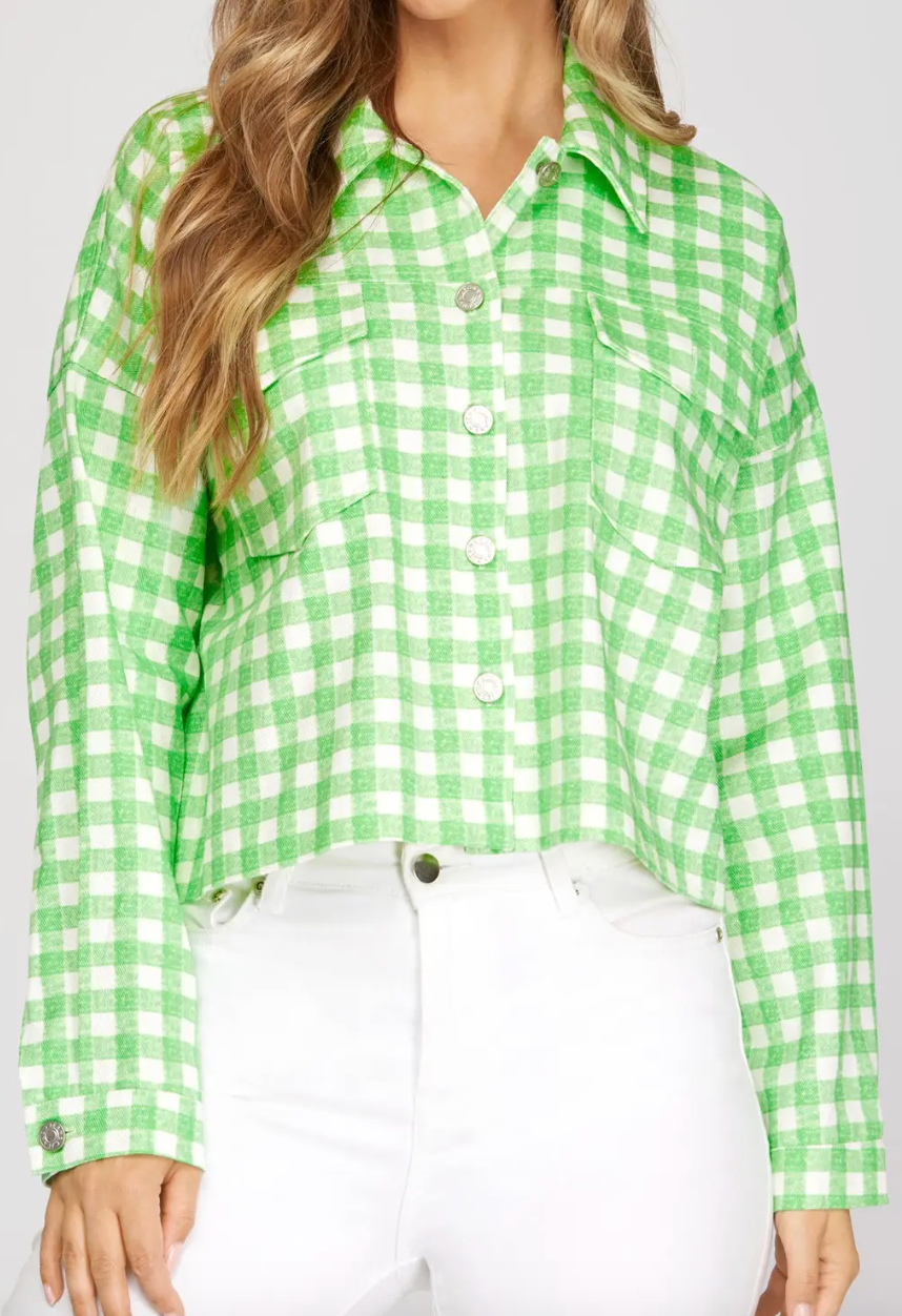 Checkerboard Plaid Printed Twill Woven