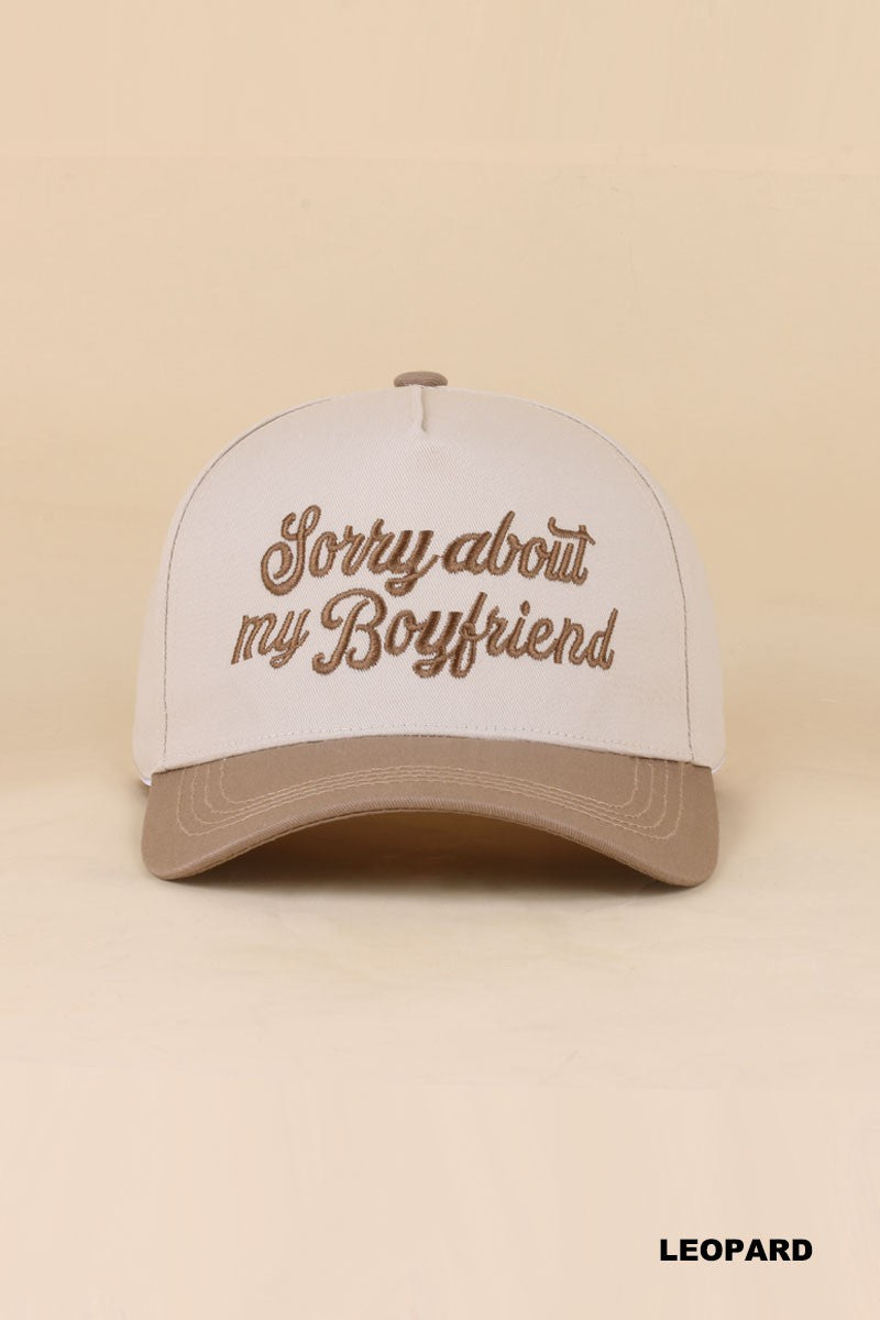 Sorry About My Boyfriend Two Tone Snapback Hat