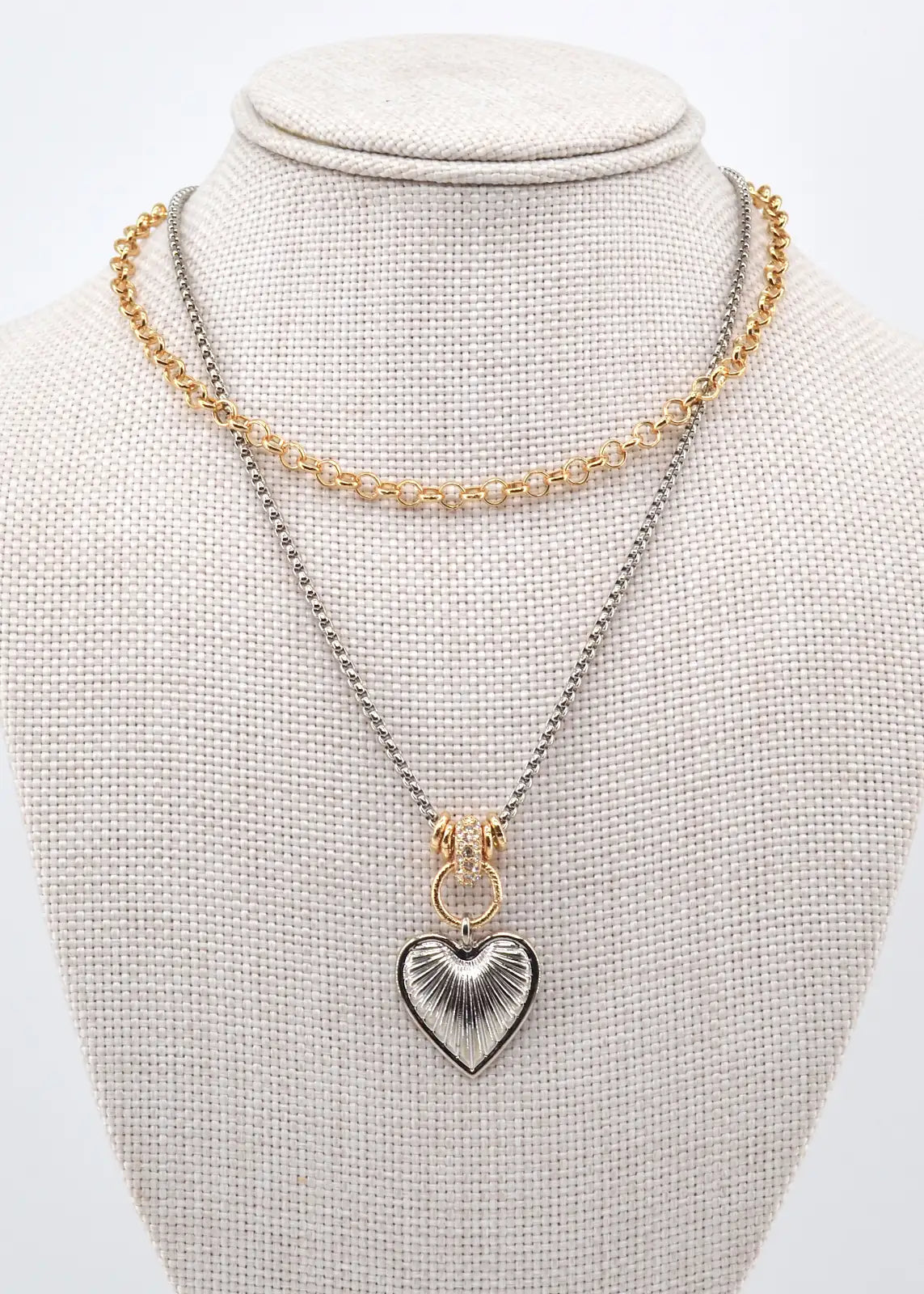 Rh And Gold With Rh Pendant Nk