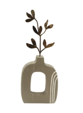 FINAL SALE - Floral In Wood Vase Table Decor