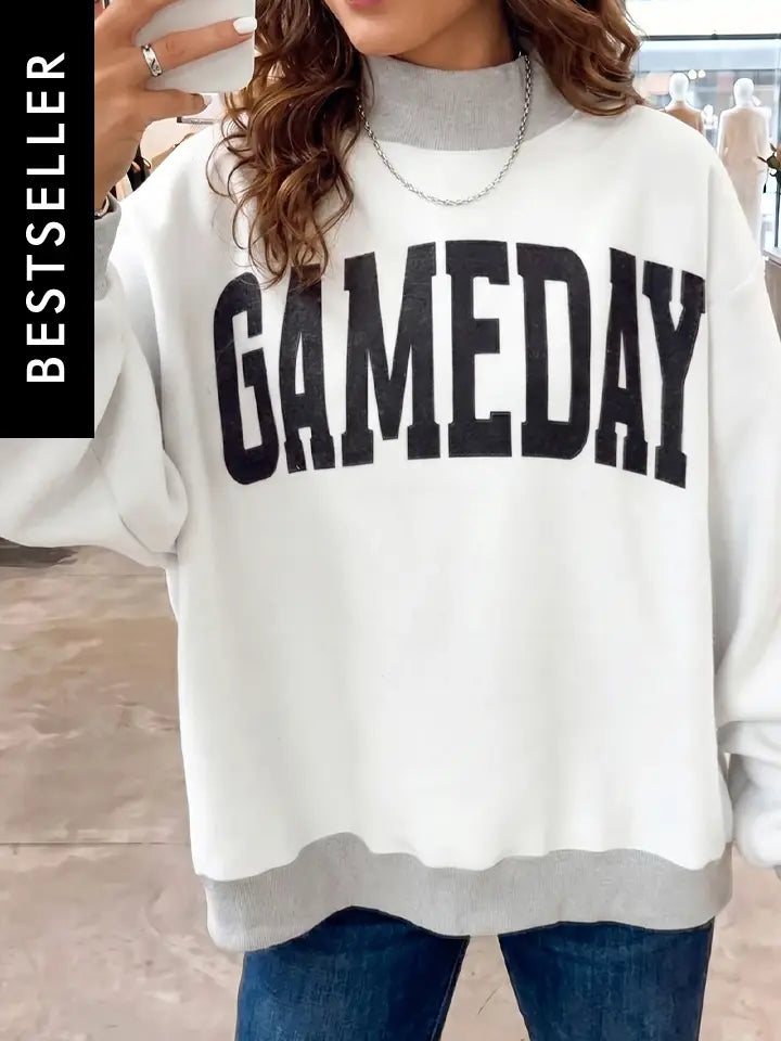 Game Day - Football Reversible Mock Graphic Sweatshirt