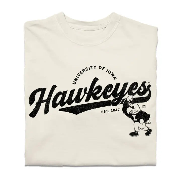 Hawkeyes Script Logo Graphic T - Comfort Color