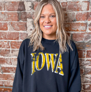 Retro Iowa Distressed Graphic Sweatshirt