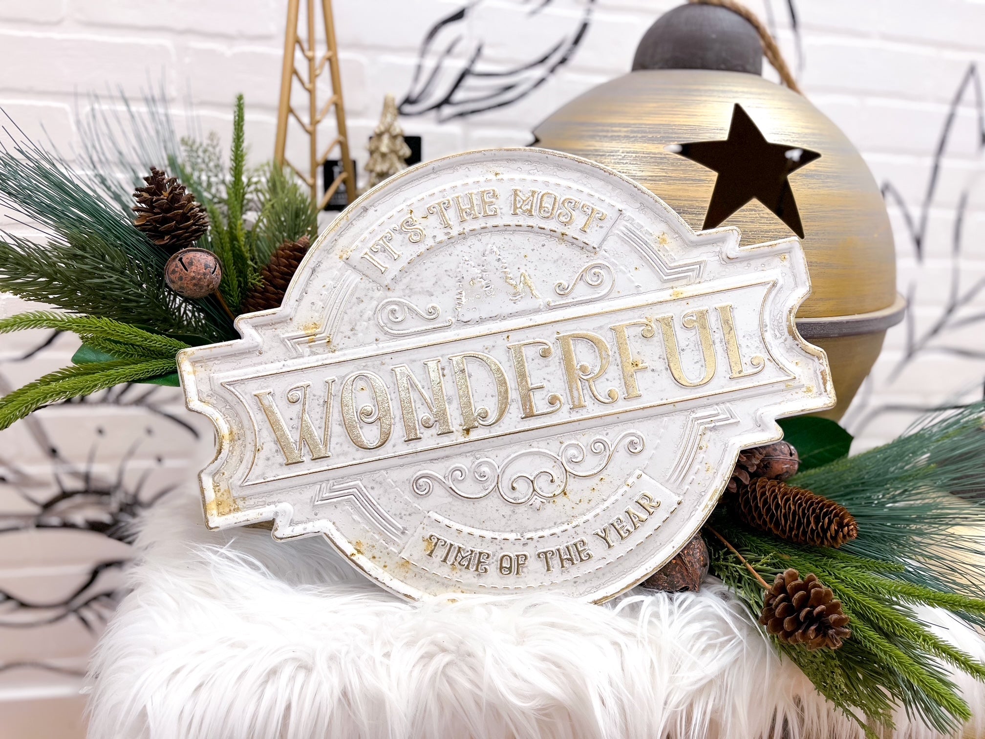 GOLD BRUSH WONDERFUL TIN SIGN