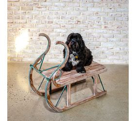 Large Vintage Wood/tin Sleigh Decor
