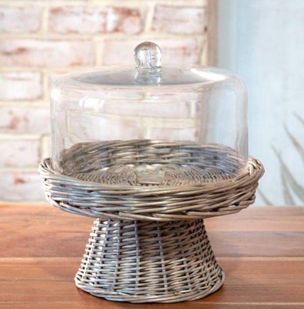 10.6 Glass Cake Dome Willow Base