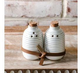 S/2 Rd. Glazed S & P Shakers