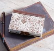 5.5 Brown Fleur Canvas Leather Journal
