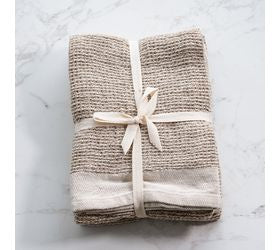 *inner* S/2 Beige Waffle Towels