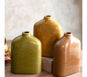 3 Asst. 9.7 Autumn Color Ceramic Vases
