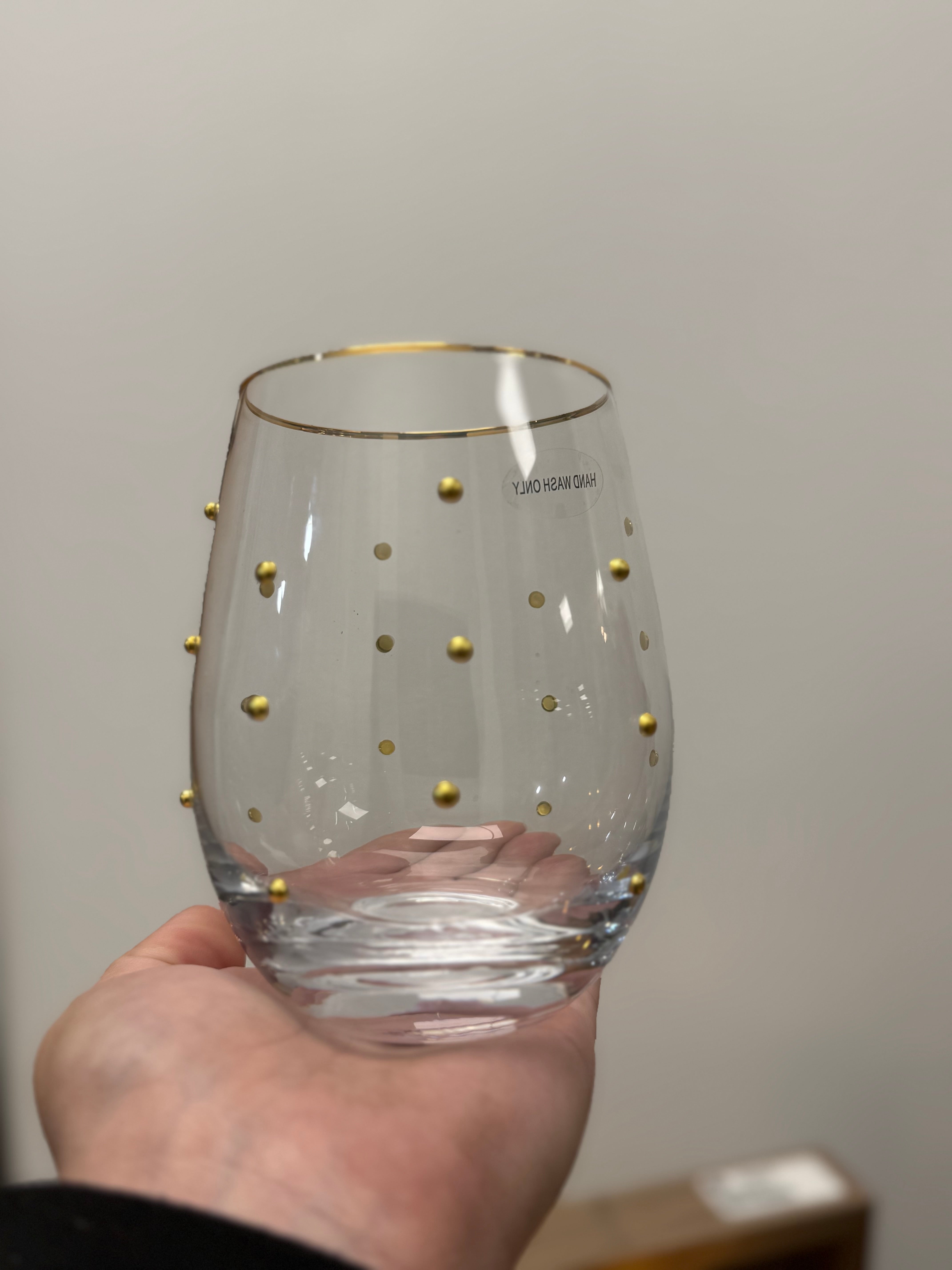 S/6 2.8dia Gold Dots Glass