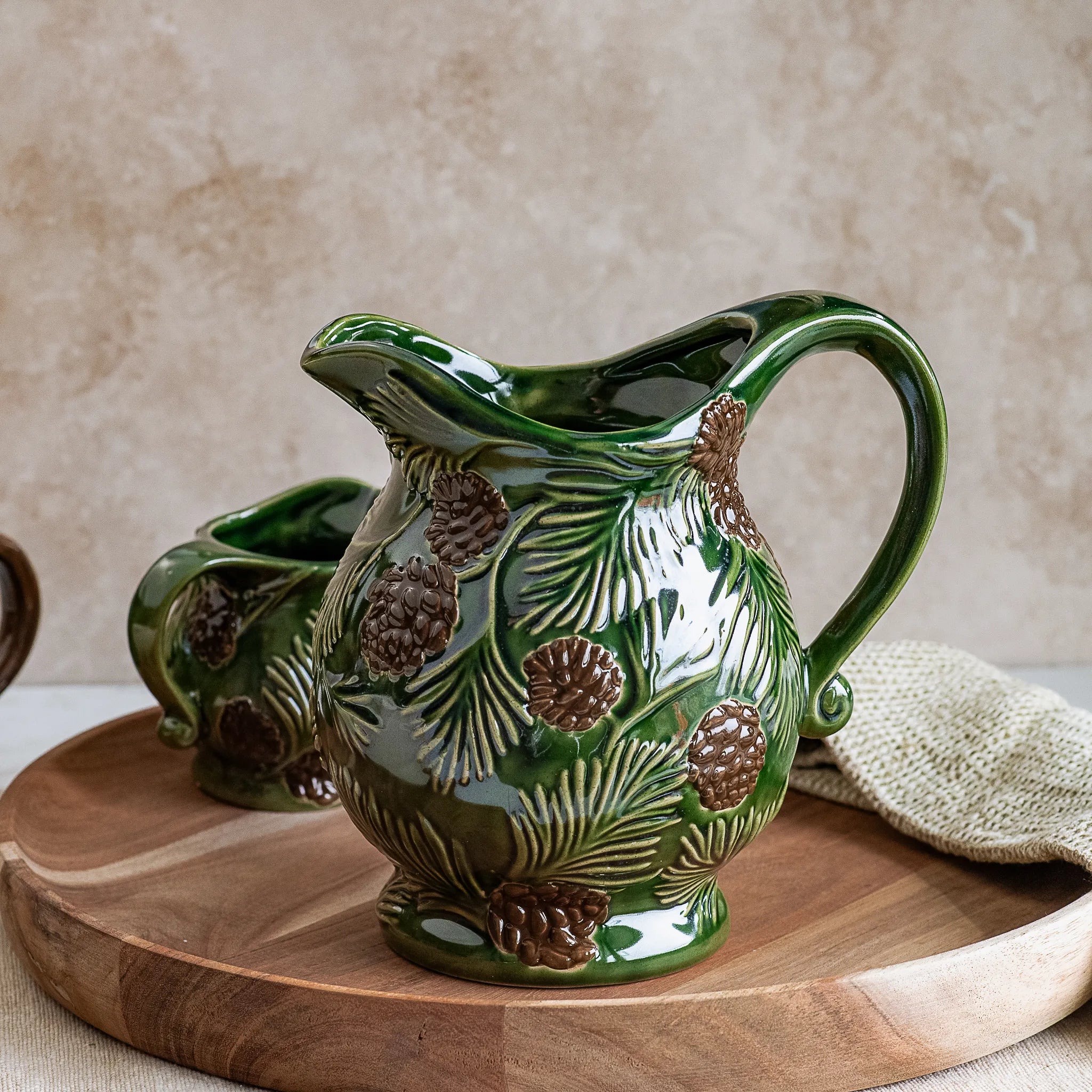 8.5 Evergreen Holiday Pitcher
