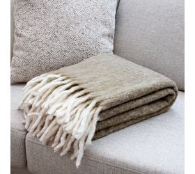 50 X 60 Brown Wool Blend Throw