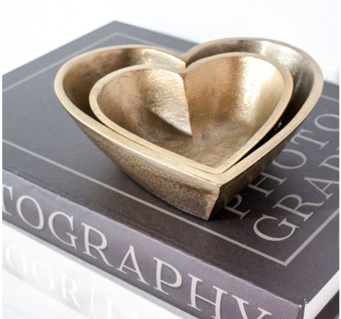 Ant. Brass Heart Bowls