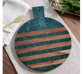 12 Green Marble/wood Circle Board