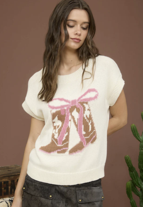 FINAL SALE - Boot Bow Sweater