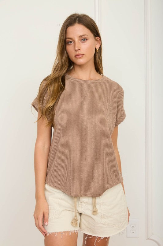 Ribbed Cuff Ss Top