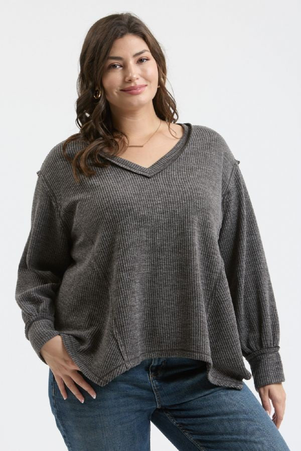 Curvy V-neck Top