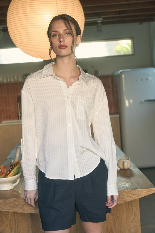 Collared Pinstripe Longsleeve