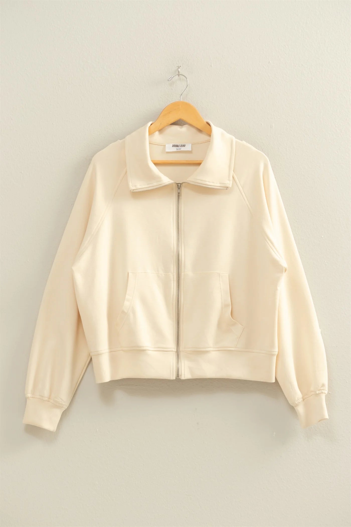 High Neck Zippered Sweatshirt