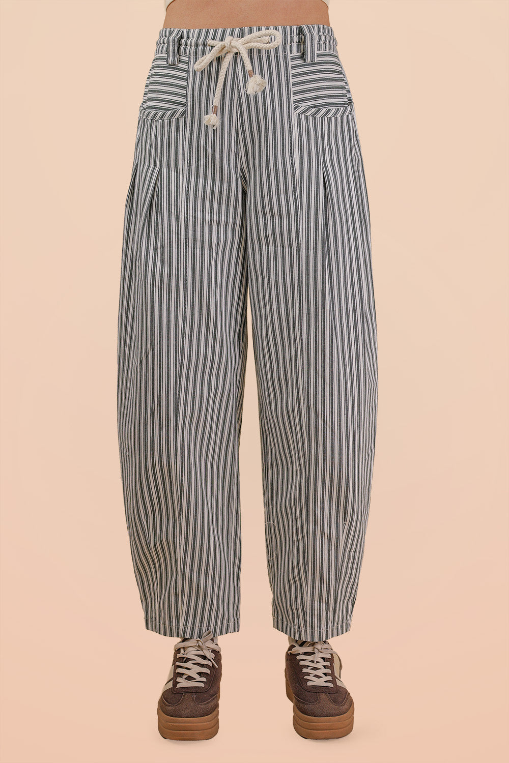 Very Jean Striped Barrel Denim Pant