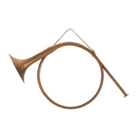 Horn Ornament 11"H Metal/Rope